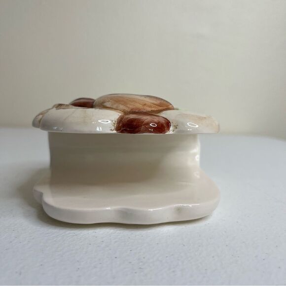 Vintage 1970s Mushroom Frogs Napkin Holder Mid Century Ceramic 4.5 Inch tall - Picture 11 of 16